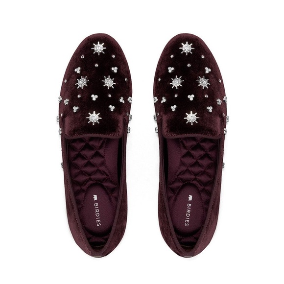 Birdies The Starling Loafers in Burgundy Velvet, size 7.5 - Picture 1 of 6